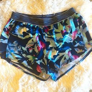 Cute floral running shorts.